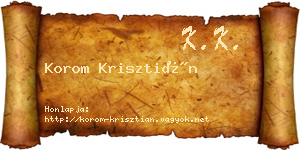 Korom Krisztián névjegykártya