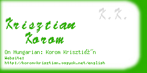 krisztian korom business card